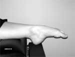 Picture of a calf stretch with toes pointed